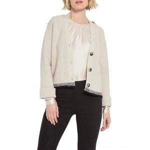 NEW LYSSE lilith cardigan sweater in lt pewter